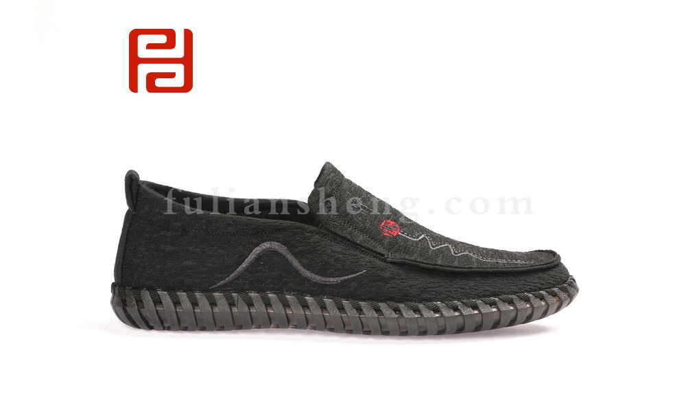 福連升2020春休閑透氣布面防滑男士單鞋老北京布鞋圖片