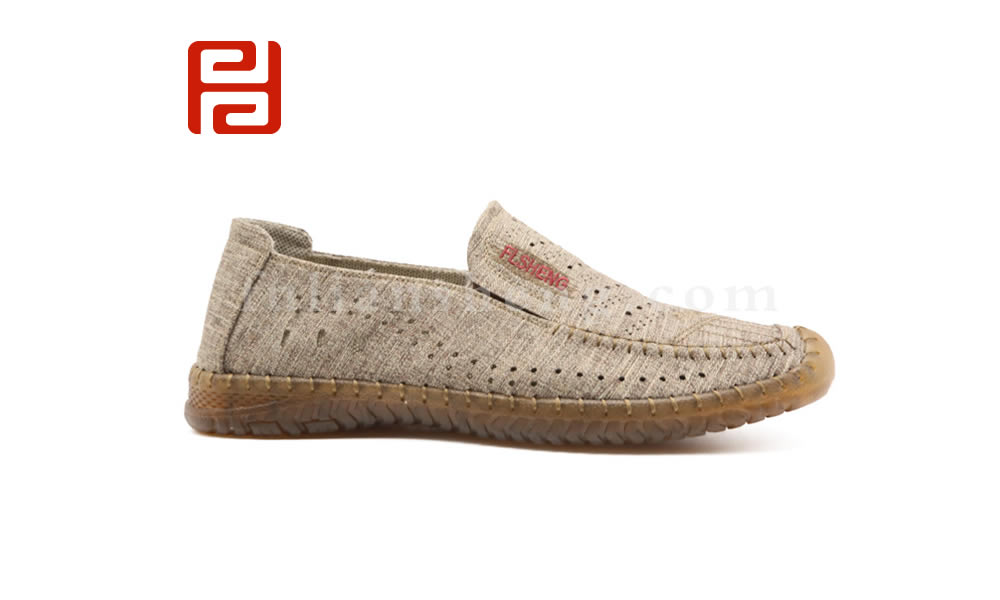 福連升夏透氣打孔商務休閑橡膠底車縫線老北京布鞋男涼鞋圖片