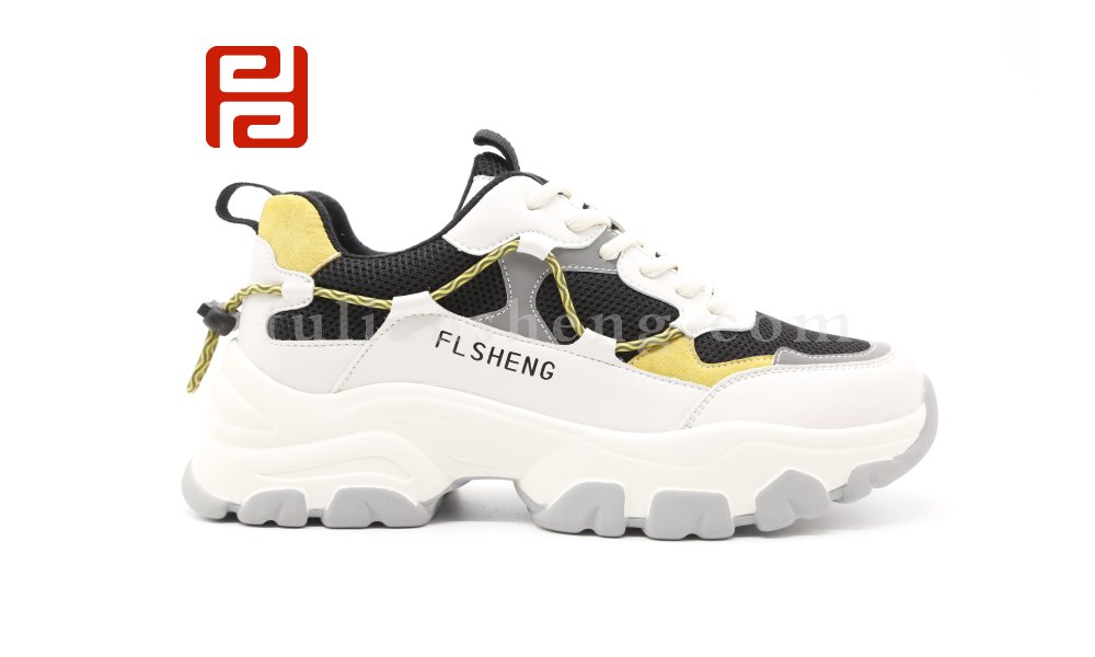 福連升熊貓鞋女款運動鞋厚底棉麻舒適老爹鞋圖片