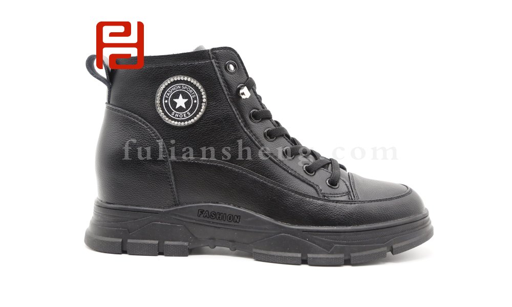 福連升休閑鞋2020冬季新款時尚運動百搭厚底顯高牛皮老爹鞋圖片