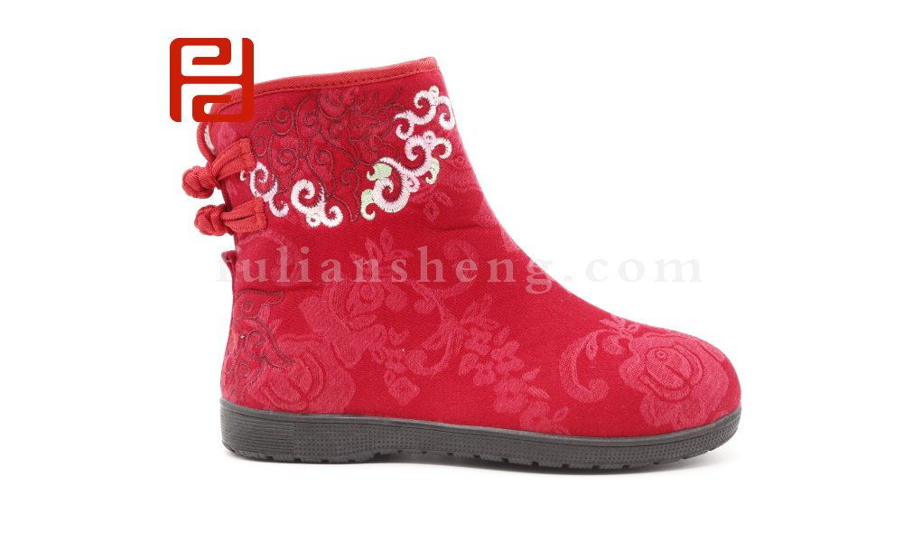 福連升老北京布鞋2020冬季新款民族風中國風繡花印花舒適短靴圖片