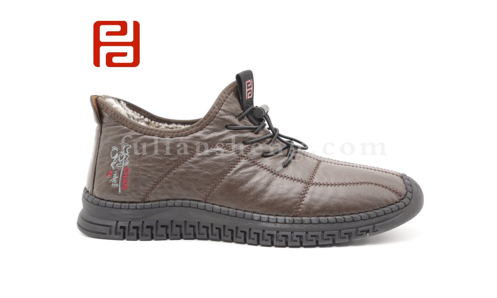 福連升休閑鞋男鞋2020冬季新款男保暖舒適休閑手縫鞋圖片