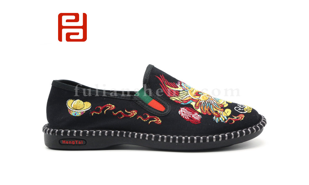 福連升老北京布鞋春男刺繡社會鞋子懶人一腳蹬潮流中國風圖片