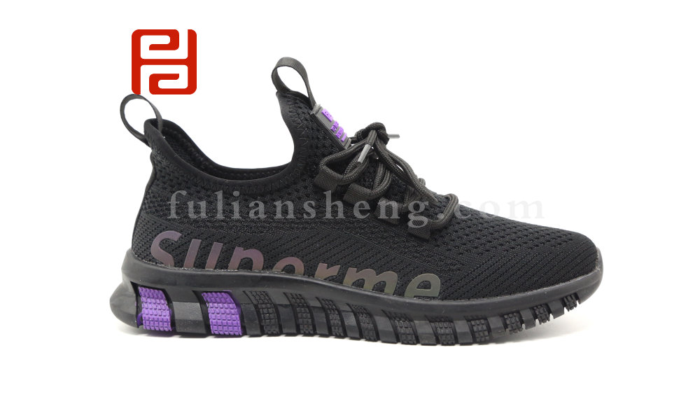 福連升休閑運(yùn)動(dòng)女鞋中年漫步鞋飛織一腳蹬懶人鞋圖片