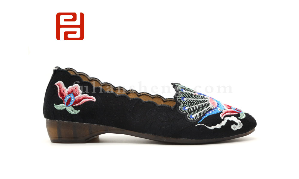 福連升老北京布鞋漢唐風韻繡花牛筋底舒適婚鞋女鞋