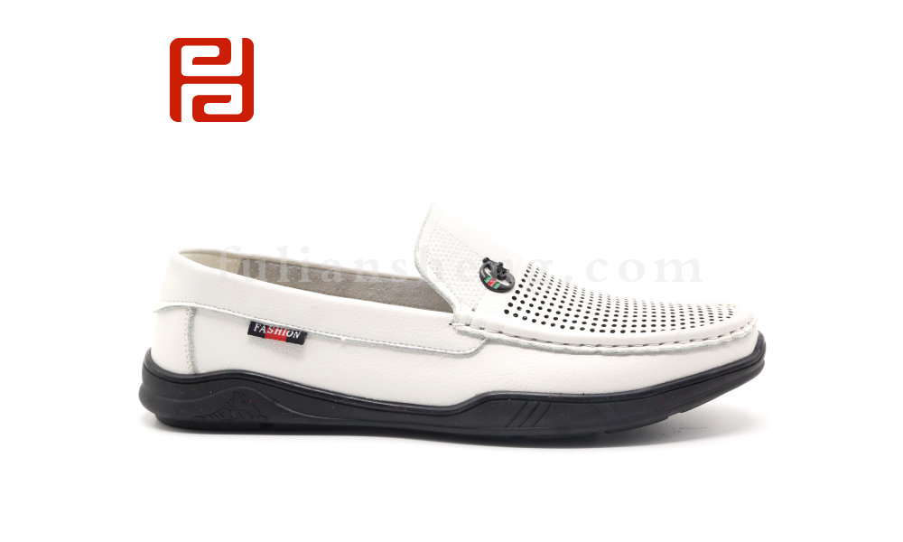 福連升夏季男鞋鏤空透氣商務休閑豆豆鞋一腳蹬開車鞋圖片