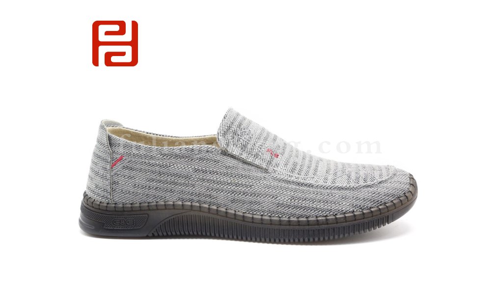 福連升中老年軟底豆豆鞋棉麻透氣舒適男單鞋圖片