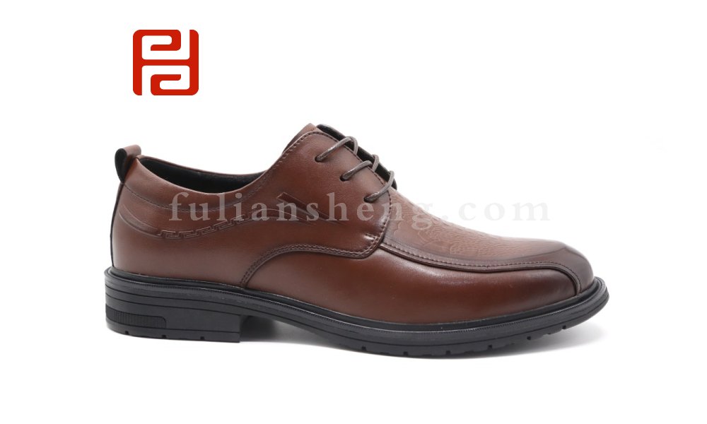 福連升商務休閑男鞋舒適印花英倫系帶正裝皮鞋圖片
