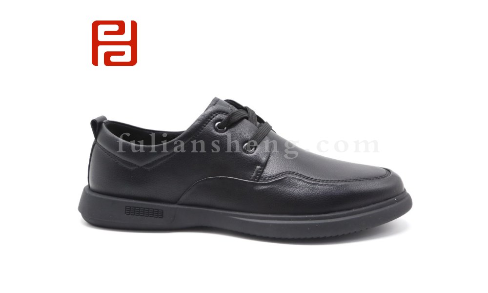 福連升平底商務休閑男鞋工作通勤皮鞋系帶舒適單鞋圖片
