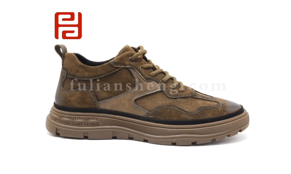福連升秋季時尚休閑板鞋男鞋單鞋真皮橡膠底馬丁靴圖片
