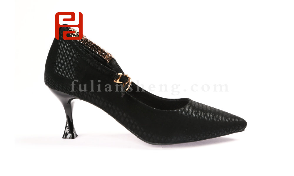 福連升時尚高跟女船鞋正裝帶鏈工作鞋休閑鞋老北京布鞋(圖2)