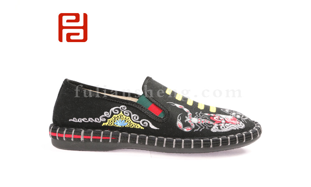 福連升刺繡中國風臉譜男鞋老北京布鞋社會軟底鞋(圖3)