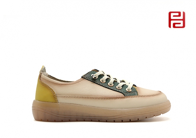 福連升秋季新款女鞋單鞋舒適休閑鞋真皮面料果凍鞋底