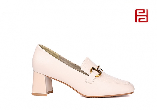 福連升春秋女鞋優雅舒適跟鞋復古扣件單鞋