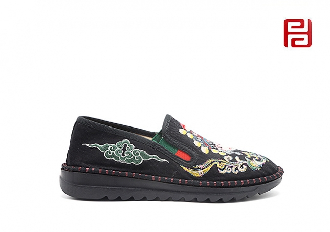 福連升老北京布鞋平底套腳繡花國風女鞋臉譜社會鞋