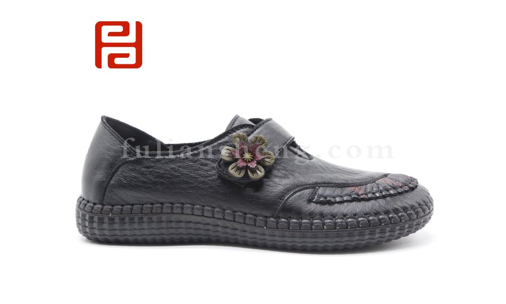 福連升休閑女鞋春季一腳蹬軟底透氣舒適媽媽鞋老北京布鞋